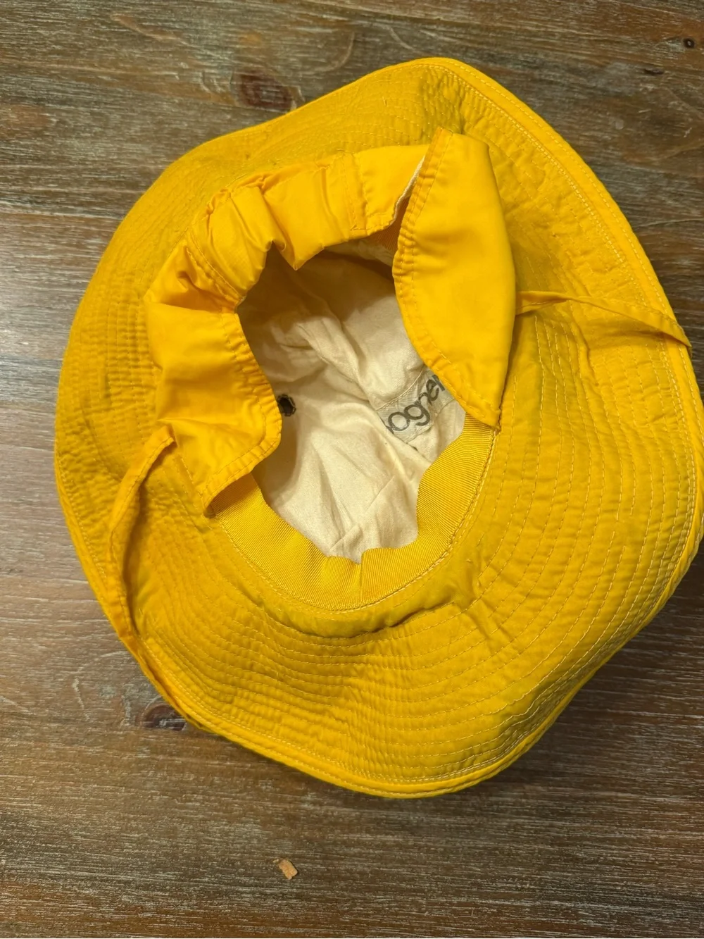 VINTAGE YELLOW BOGNER RAIN HAT, XS/S